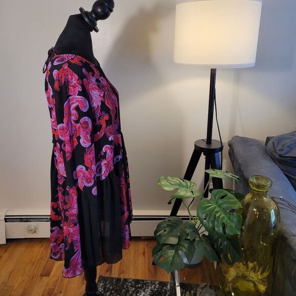 Free People Women's Pink & Black Dress - Picture 5 of 16